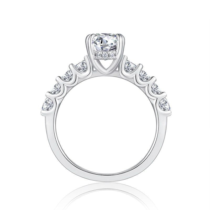 4 Carat Oval Cut Moissanite Ring – D-E Color | 925 Sterling Silver Engagement Ring for Women
