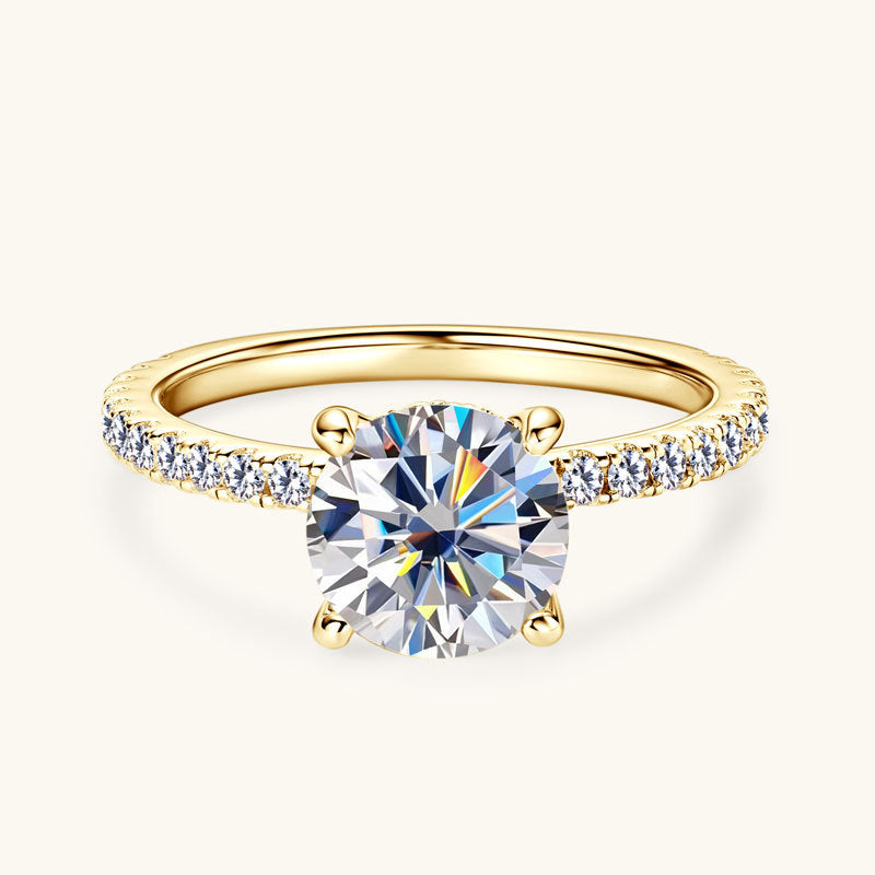 2 Carat Round Cut Moissanite Ring for Mom | 925 Silver Jewelry Gift